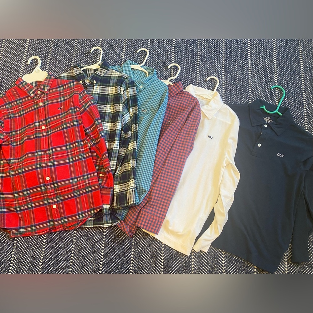 Bundle of 6 Vineyard Vines, boys shirts.